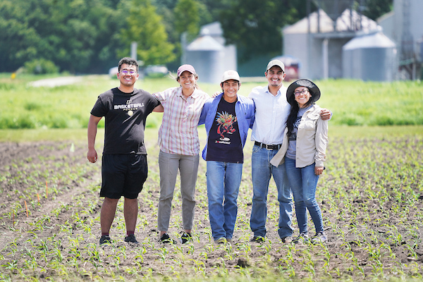 students together in a field